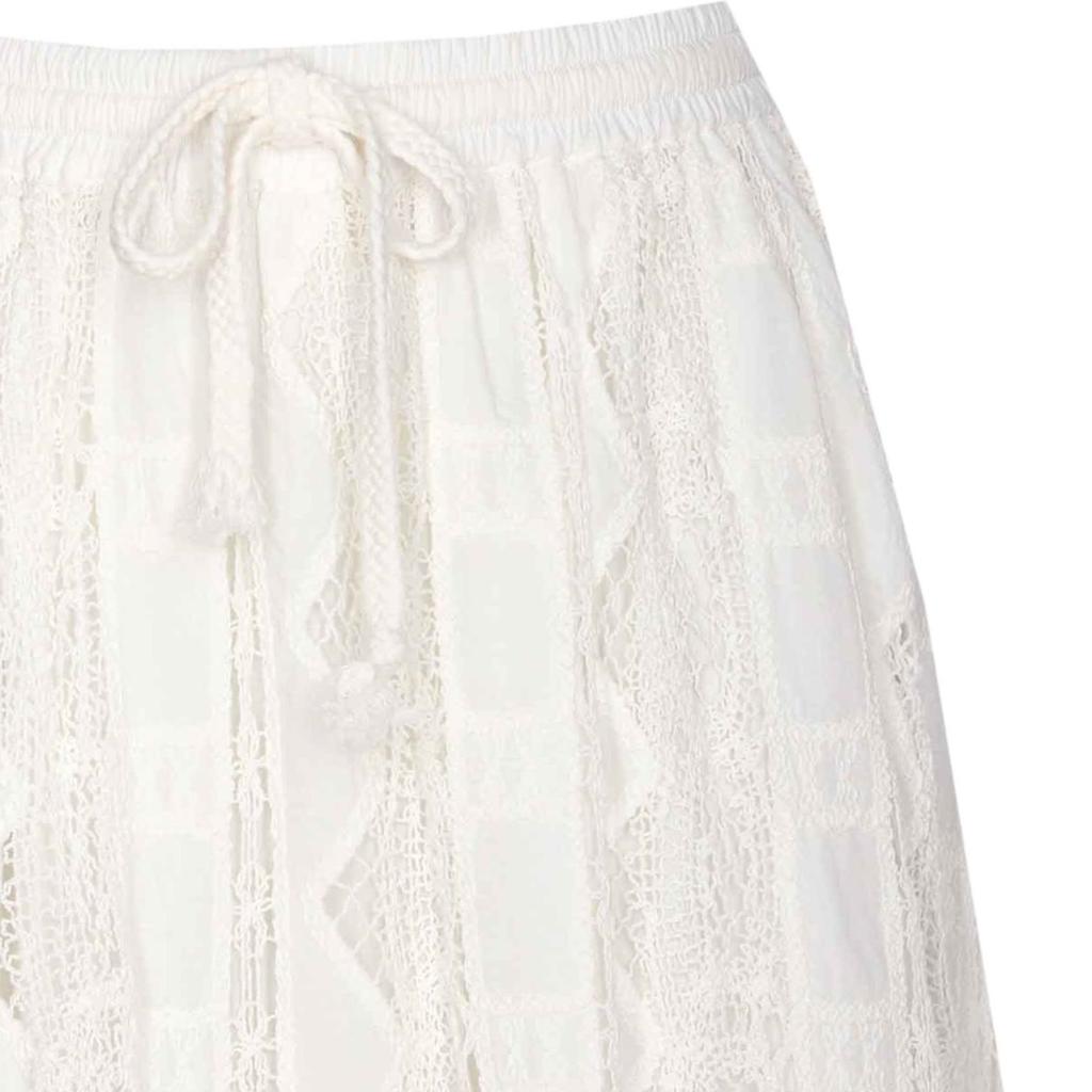 PINKO Pink Umbrella Lace Midi Skirt Women skirts White 104905A2G9-Z05