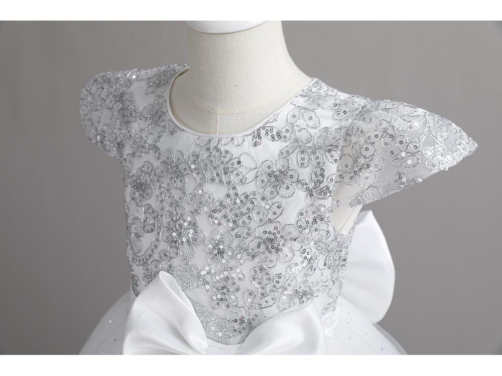 Girls' Sleeveless Sequin Flower Girl & Party Dress - Floor-Length Princess Gown