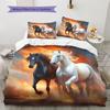 1PC Horse Bedding Quilt Set Quilt Cover Pillowcase Home Decoration Birthday Gift (1 * duvet cover + 2 * pillowcase, without core)