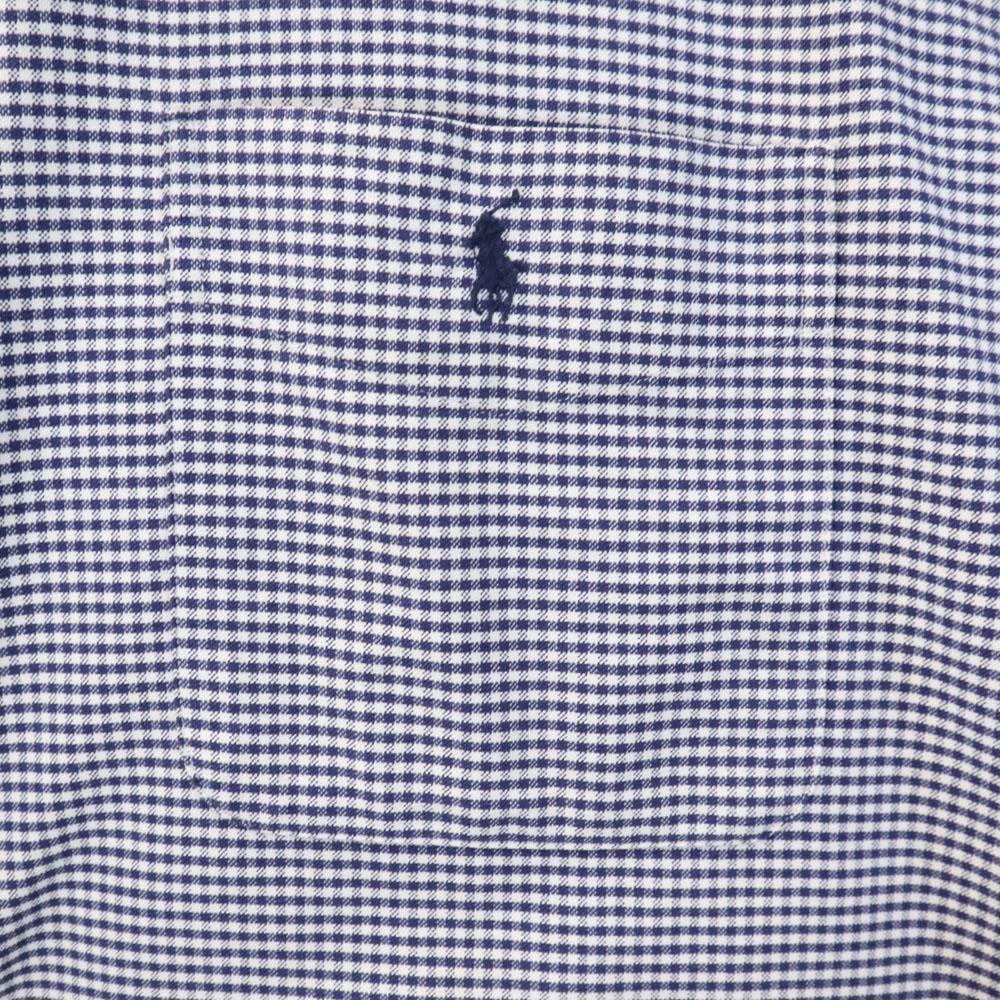 Ralph Lauren 90s BIG SHIRT OLD Check Pattern Long Sleeve Stand Collar Shirt Men's Used