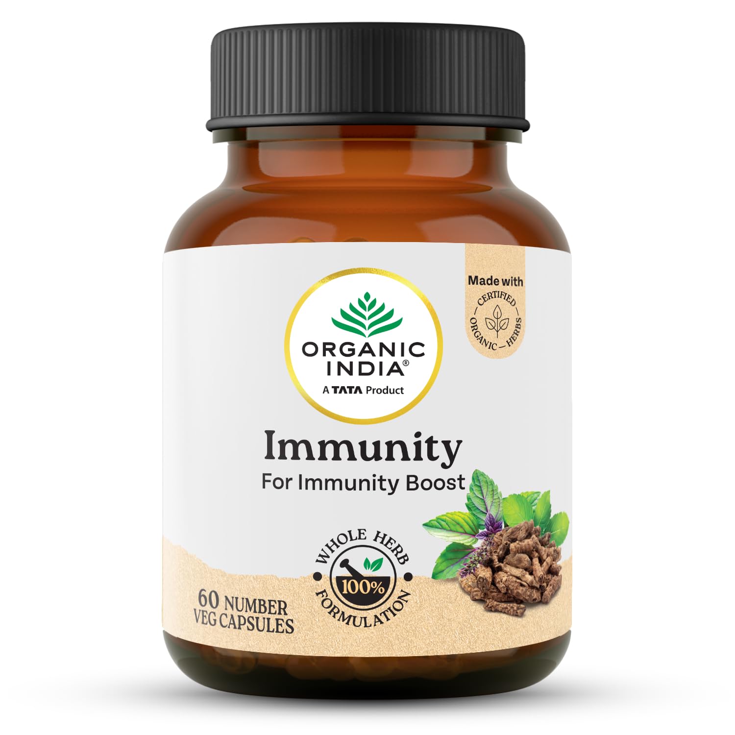 

Organic India Immunity 60 Capsules Strengthen Immune Response and Support Wellness Daily