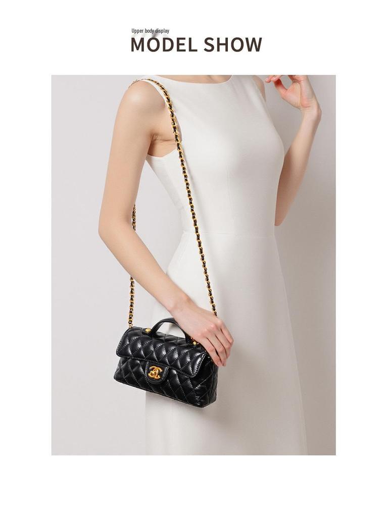 Argyle Dámská trendy crossbody kabelka - Módní, ležérní, všestranná čtvercová taška přes rameno se zámkem