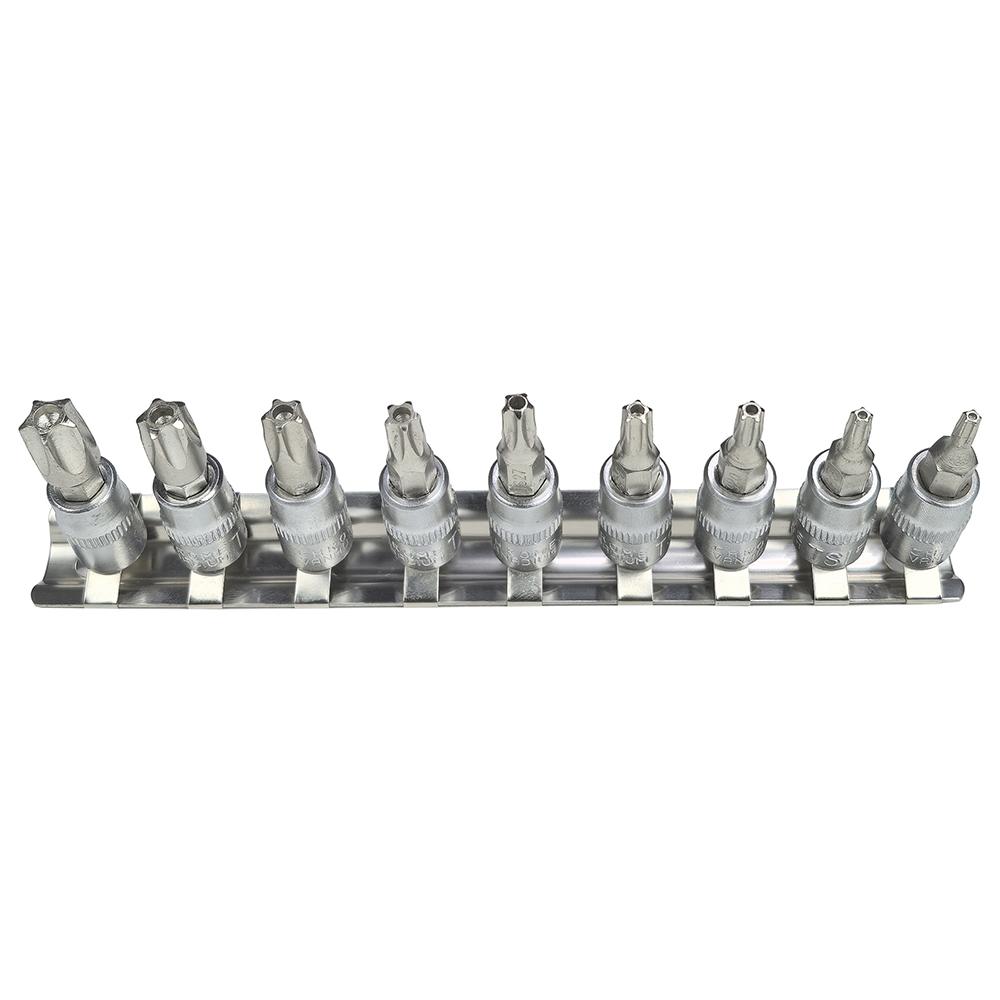 9pcs/set 5 Point Star Torx Screwdriver Bit Drive Socket Pentalobe TS10 TS15 TS20 TS25 TS27 TS30 TS40 TS45 TS50 Tools