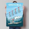 Grenoble Gamer Room Decoration Capital of the Alps Tinplate Signs Travel Poster Custom Metal Sign for Wall Art Decoration Retro