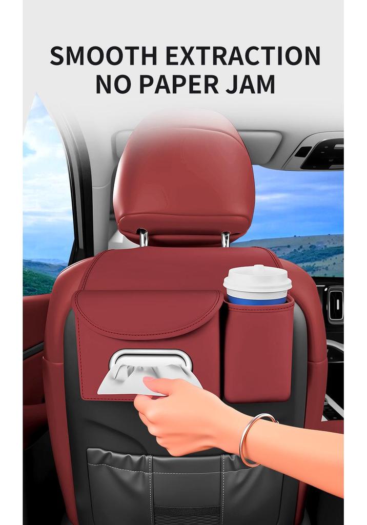 Car Seat Back Organizer with Tissue Box Holder