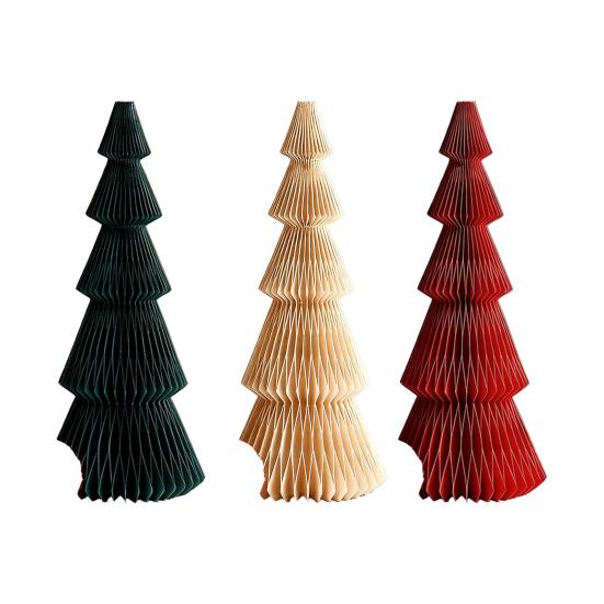 Yousheng 3/4Pcs Christmas Tree Ornament Easy Assembly Geometric Origami Christmas Tree Festive Merry Christmas Decor