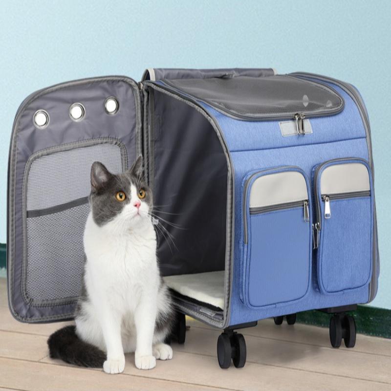 Large Capacity Pet Trolley Case Cat Backpacks Pet Carrier for Cats Handbag Foldable Pet Bag Bags Breathable Cat Carriers Bags