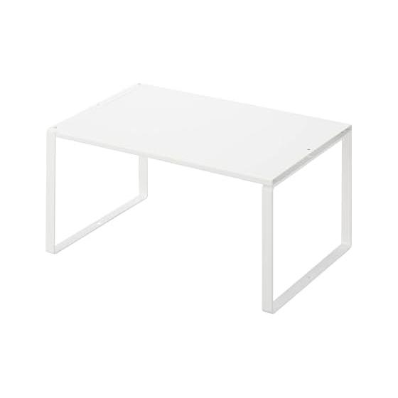 Yamazaki Jitsugyo 3829 Extendable Storage Shelf, White, Approximately W36.5~60XD23XH18cm Plate Kitchen Rack Under Sink Storage Extendable