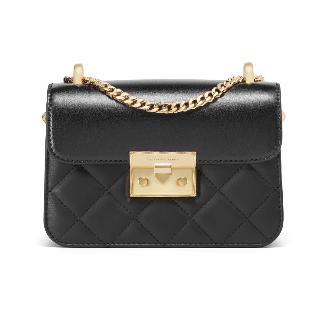 New CHARLES&KEITH PU Small Square Bag, Crossbody Bag, Shoulder Bag Trumpets Women's Butter/Black/Light Blue/Mint Green CK2-80701218-6