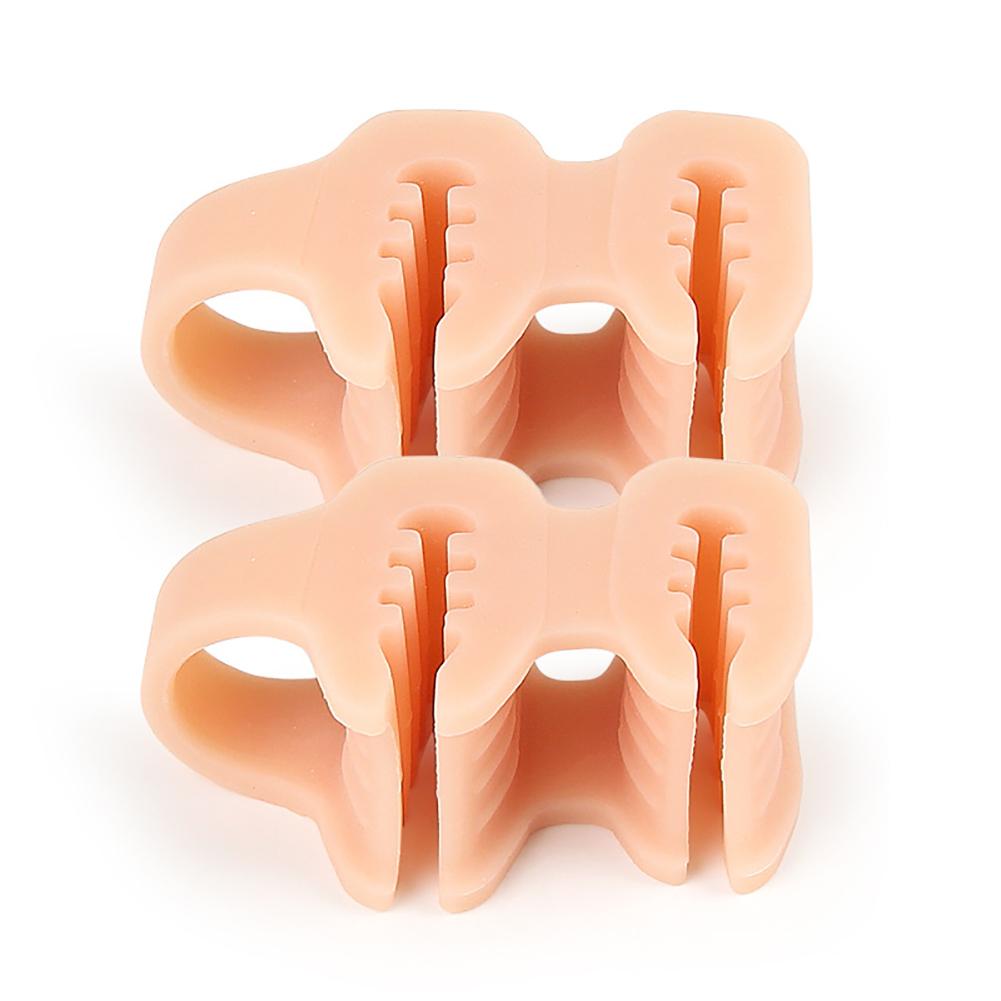 1 Pair Double-hole Toe Separator Slippers Pinching Foot Toe Hallux Valgus Protector Separator Finger Straightener Adjuster Foot Care Tool