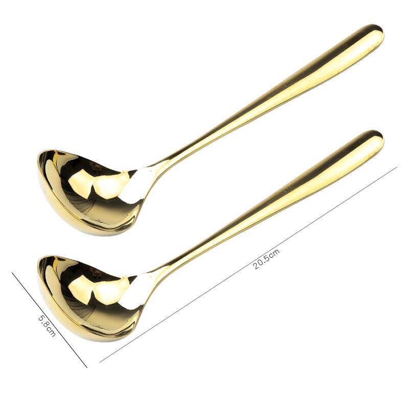 304 Stainless Steel Spoon Japanese Style Trendy Soup Spoon Long Handle Household Large Soup Spoon Short Handle Ramen Spoon