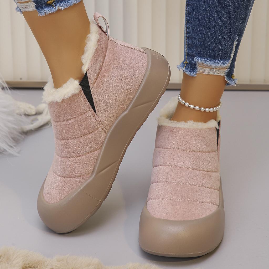 Fashion 2025 New Women Ankle Boots Retro Thickened Fluff Shoes Female Outdoor Thick Slip-on Snow Boots Women Casual Warm Non-Slip Boots
