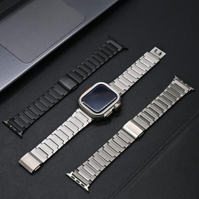 Titanium Strap+metal Case for Apple Watch Ultra 1/2 49mm Series 10 46mm Men Magnetic Bracelet for Iwatch 9 8 7 6 5 SE 45mm 44mm