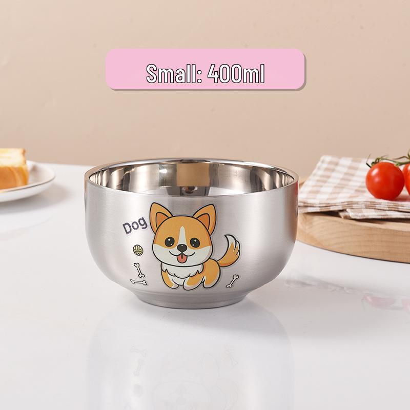 Children's Cartoon Zodiac Insulated Stainless Steel Bowl - Food Grade, Double Layer, Anti-Fall Design