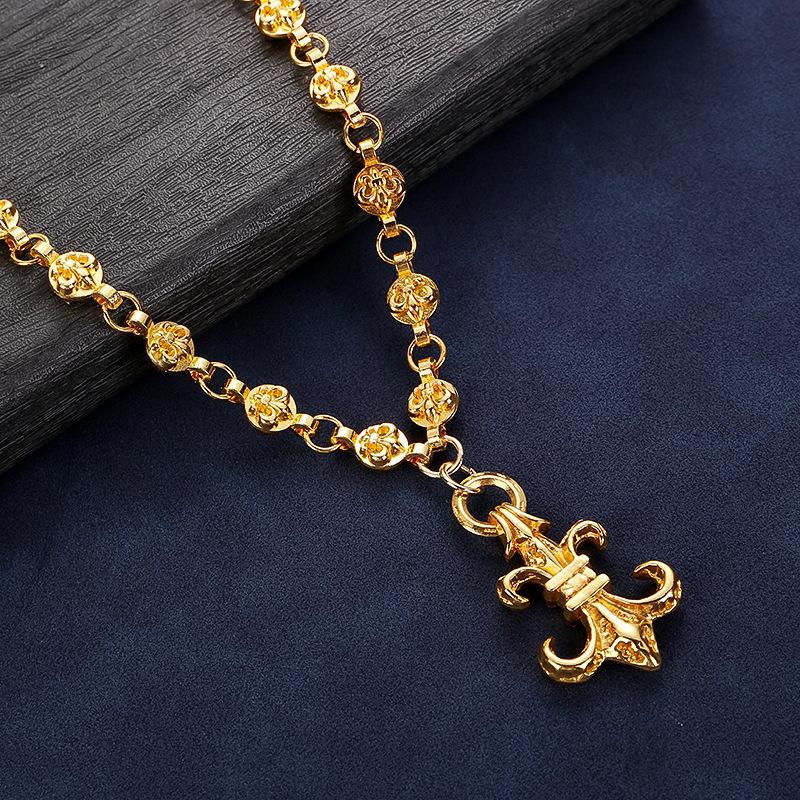 Klassische CH Hip Hop Nachtclub Trendige Kreuzkette Handgefertigte Kette Valentinstagsgeschenk Vintage Imitationssilber Lanyard