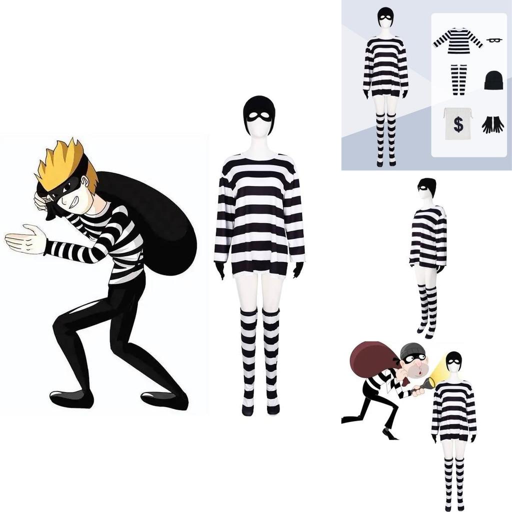 Fantasy Thief Cosplay Outfit Six-piece Set In Polyester For Role-playing Fun