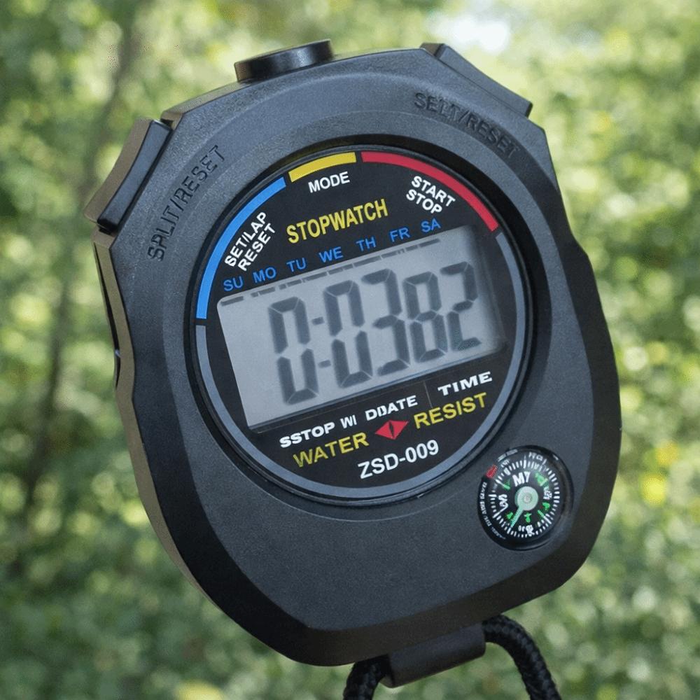 LCD Electronic Digital Stopwatch Handheld Chronograph Timer Sport Stopwatch  Track Field