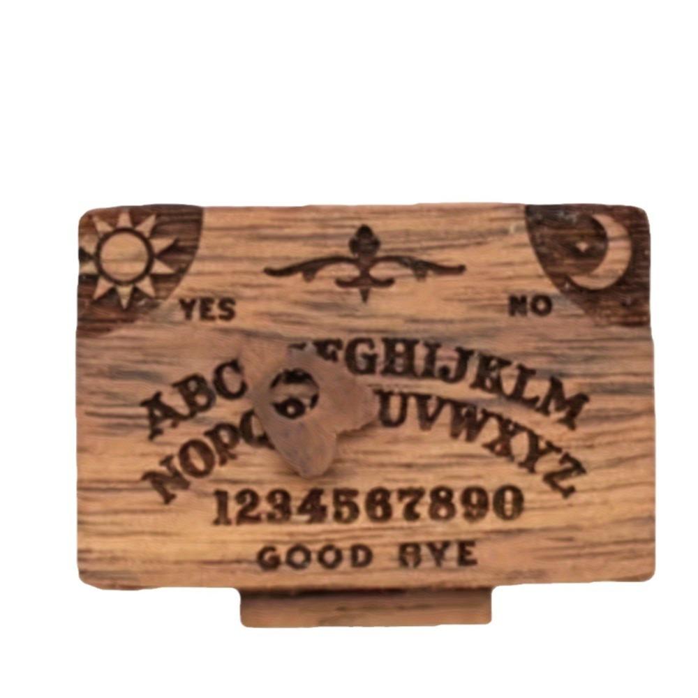 

Планшет Мини-настольная игра Уиджа Винтажная миниатюрная спиритическая доска Деревянная доска Уиджа Украшение для дома