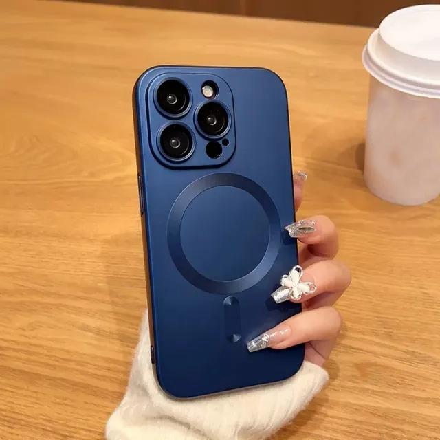 Do etui Magsafe Magnetic Wireless Charging Phone Case do iPhone'a 16 15 14 Plus 13 12 11 Pro Max Miękka silikonowa osłona obiektywu ze szkła