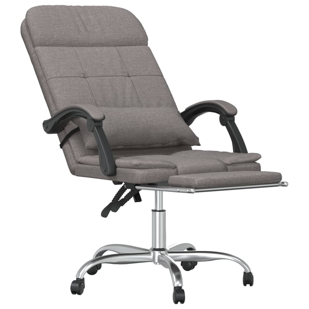 Office Chair with Massage Function Taupe Fabric