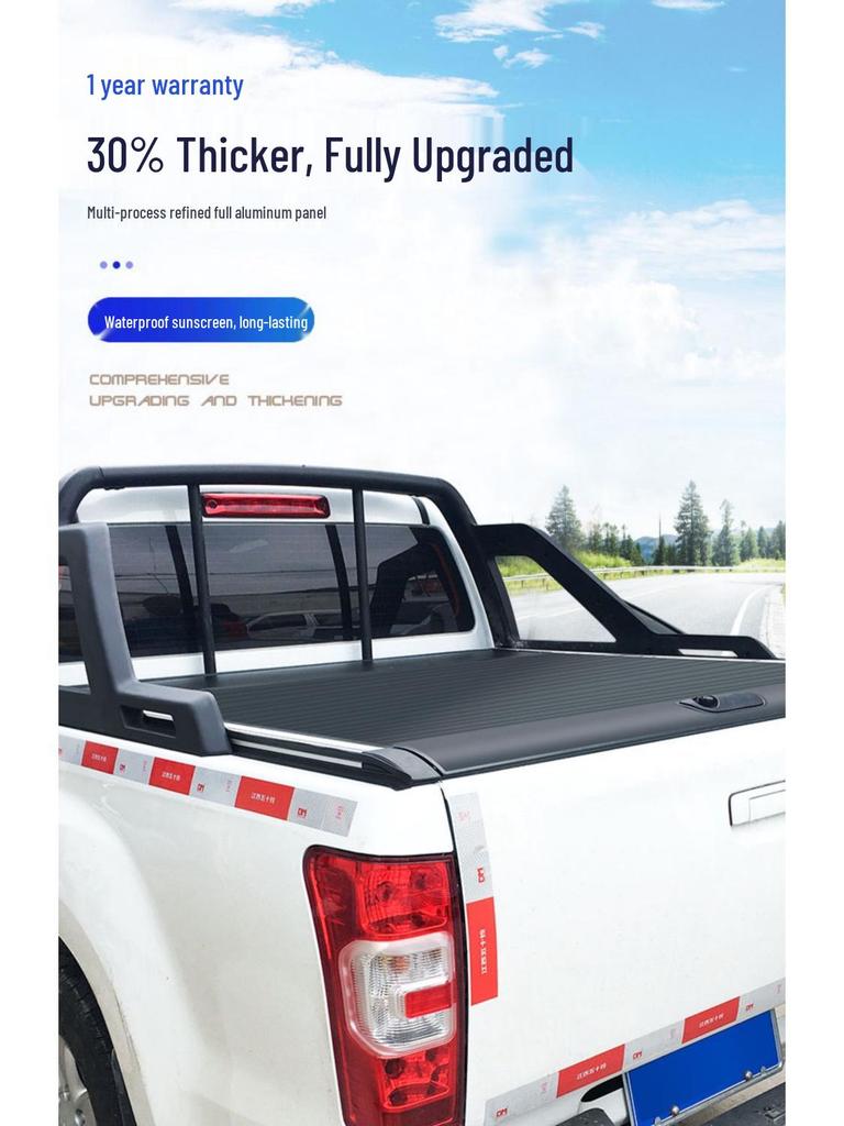 Dodge Ram Tailgate Roller Cover - Electric/Manual Push-Pull Flat Bed Accessory for Pickup Truck Modification