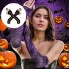 Stretchable Full Arm Gloves With Web Design Ideal Cosplay Gloves for Halloween Witch Costume Accessories