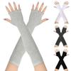 Unisex Long Rolled-Edge Warm Fingerless Gloves