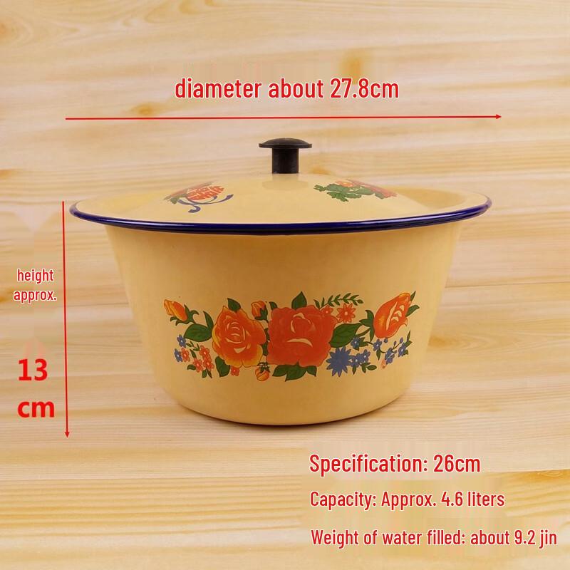 OLOEY 26cm Enamel Multi-Purpose Pot with Lid