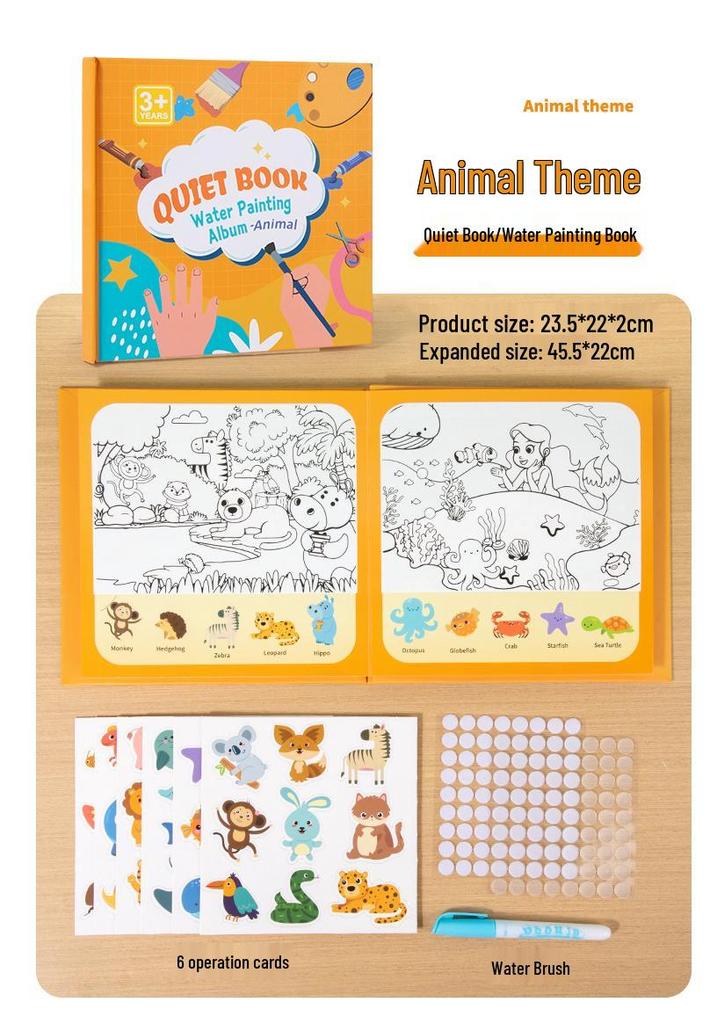 Magic Water Painting Puzzle Book for Kids: Reusable Coloring with Water Pen