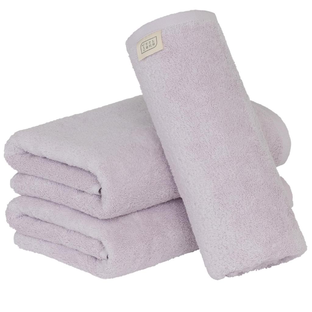 Towel Laboratory Bath Light Set of JapanTechnology [Volume Rich] #003 Towels, Lavender, 3, Hotel-Quality, Thick, Fluffy, High-Breathability,