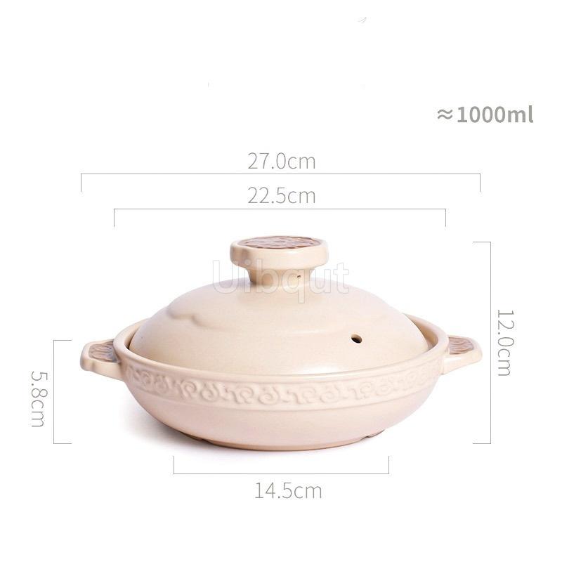 Ceramic Casserole Stew Pot Cooking Gas Earthenware Soup Pots Ceramic Rice Noodle Saucepan Resistant Bibimbap Pot Household