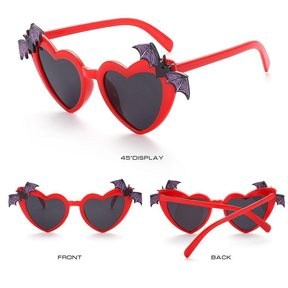 Disco Party Decoration Heart Sun Glasses Bat Wings Decor Halloween Costume Eyewear  for Women