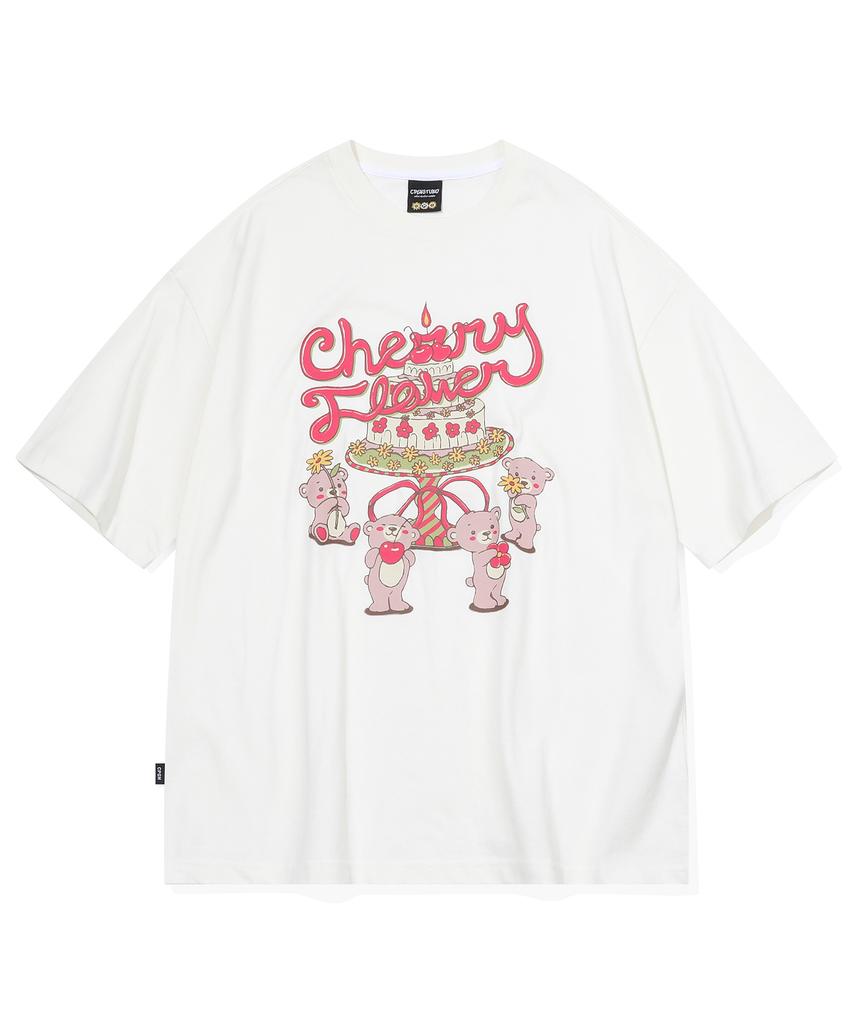 CPGN STUDIO Teddy'S Cake Short-Sleeve T-Shirt Cream