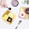 OUNONA Party Disposable Wooden Plates, Square, Stylish, Adult Size, Small, 14cm, 100 Pieces, Birthday, Candy Plates, Party Disposable Tableware, Squar