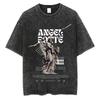 Summer Washed T Shirt Retro Hip Hop Streetwear Men Women Casual T-shirt Short Sleeve Vintage Black Acid Wash Clothes