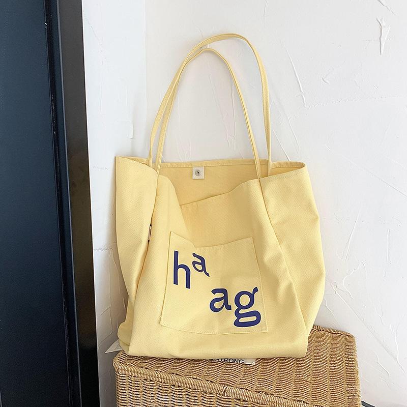 Trendy cool letter canvas bag summer new cool sa lady fashion street shot shoulder bag shopping tote bag