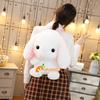 50Cm Lop Ears Rabbit Plush Backpack Stuffed Fluffy Shy Cartoon Animal Double Shoulders Bag Belt Adjustable Plushie Shopping Bag