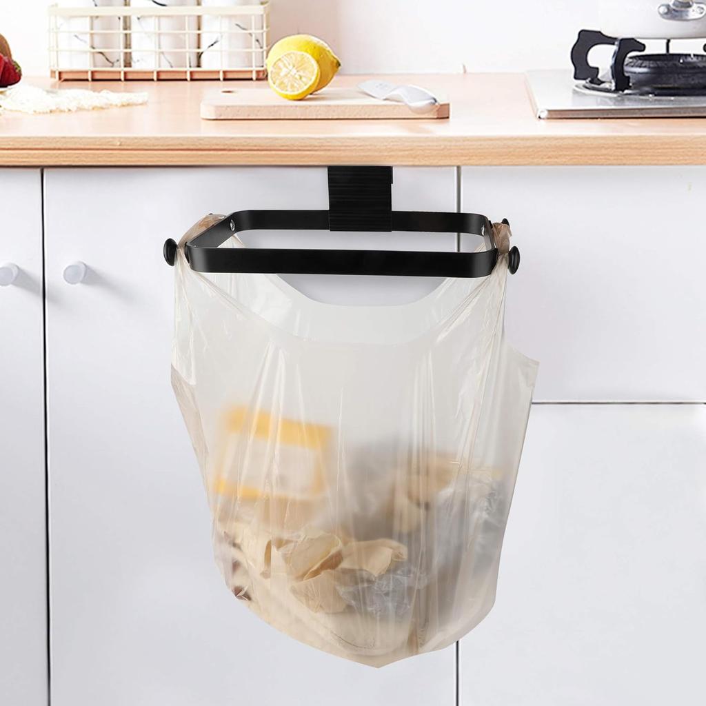 Metal Trash Bag holder for Kitchen,Office,Dorm Room,Hanging Trash Can, under Cabinet Hanger Rack,Space Saving Garbage Hook,bag holder for plastic