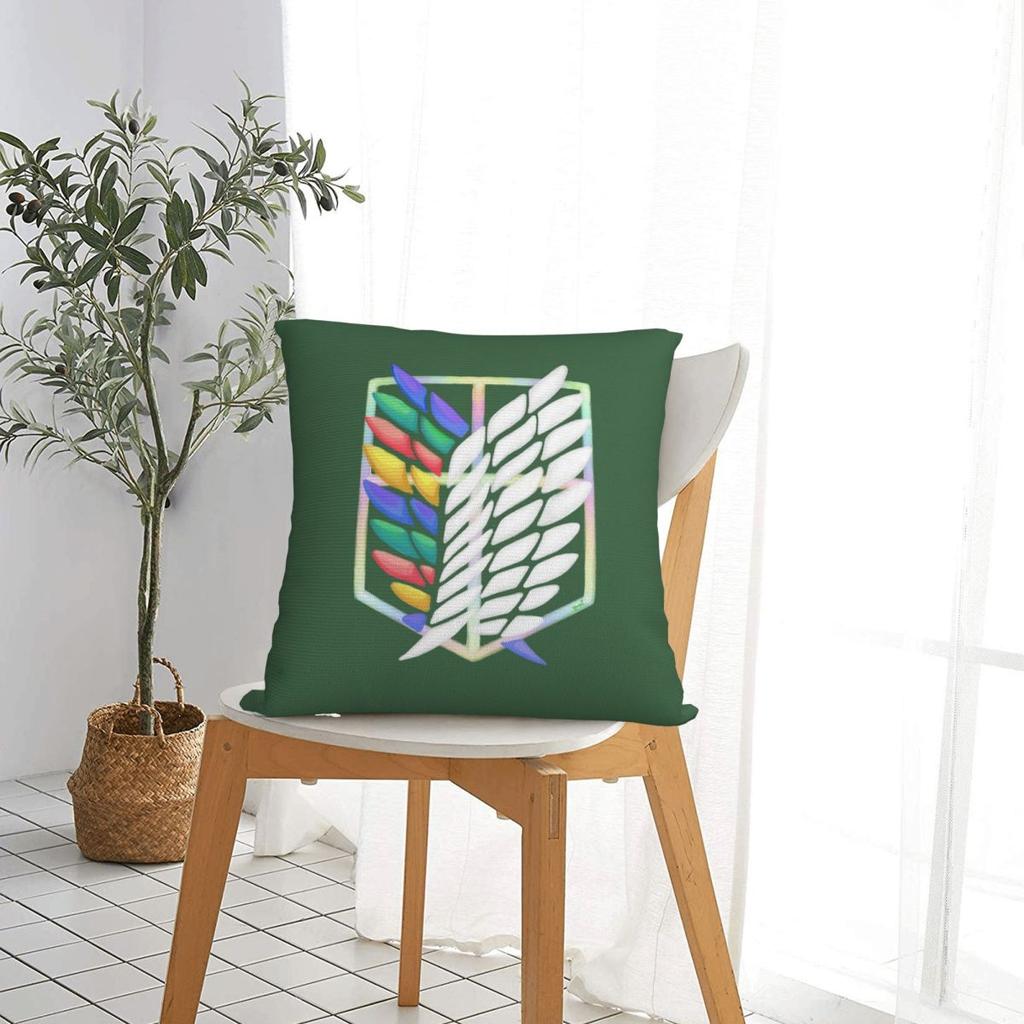Shingeki No Kyojin Attack On Titan Wings Square Pillowcase Pillow Cover Cushion Throw Pillow for Home Sofa Living Room