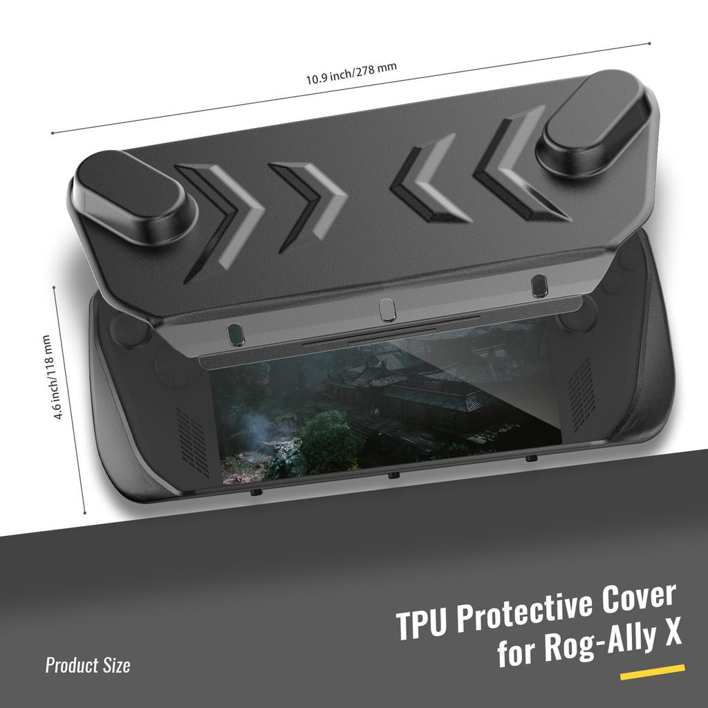 XBERSTAR ROG Ally-Abdeckungsfall für ASUS ROG Ally X 2024, Schutzhülle, Gesichtsabdeckung, verstärkte Folie, Tastenabdeckungssatz für Asus Rog Ally X 2024 Handheld