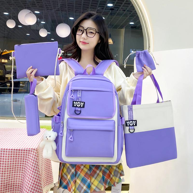 Vierteiliger Schulrucksack für Damen