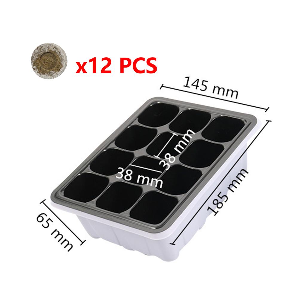 6/12 Cell Seedling Pot Seed Tray Kit Germination Tray with Breathable Holes Cultivation Planter Box Green Seedling Soil Block