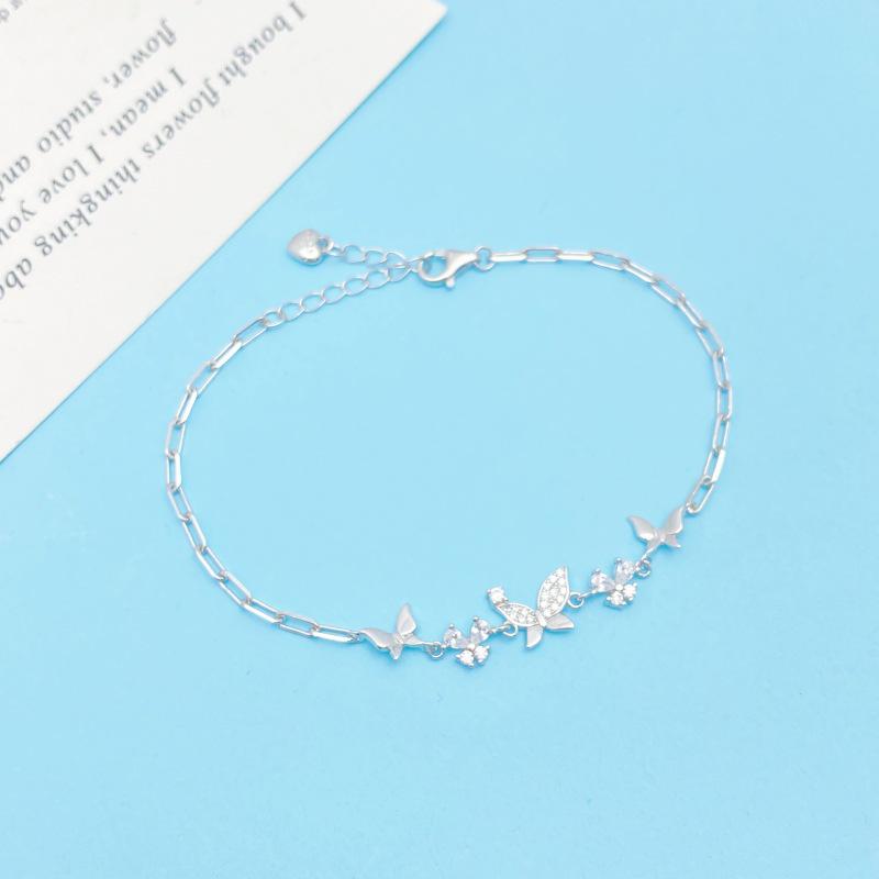 Yearly Blessing S925 Sterling Silver Luxury Butterfly Bracelet – Elegant Jewelry Gift for Women, Valentine's Day & Best Friends