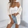 Damen Stricktop mit Ajourmuster und kurzen Ärmeln