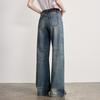 ChuYu Women's Light Blue Faded Wide-Leg Jeans