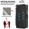 RFID Wallet Phone Case with Card Slots, Faux Leather Magnetic Flip Cover with Hand Grip for Galaxy Z Fold 7/6/5/4, Zipper Coin