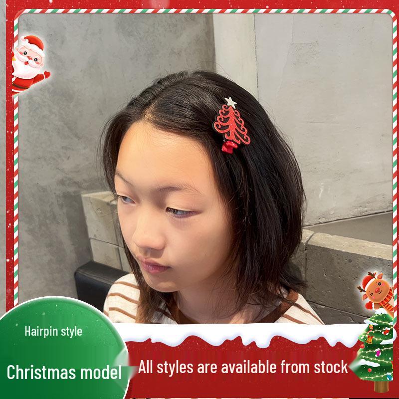 2023 Christmas Tree Hair Clips for Girls - Festive Bangs & Side Hair Accessories for Children