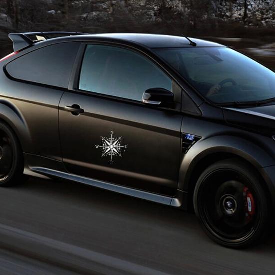 Fashion Compass Reflective PET Removable Sticker Decal Car Decoration