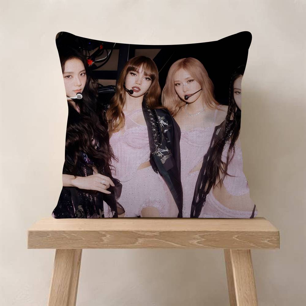 BBlack Kpop Group PPinks Gril Anime Personalized Picture Text Home Decorative Pillows Household Gifts Xcm