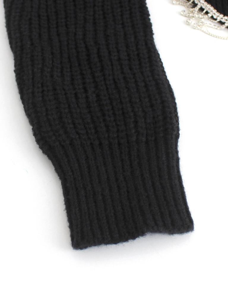 Women's High Neck Crop Knitted Sweater - Spring To Winter